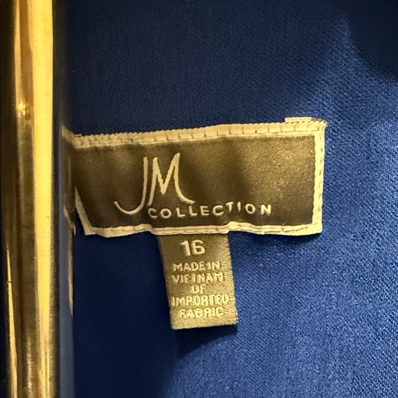 JM Collection Utility Jacket Stretchy Lightweight Size 16 Royal Blue - Picture 2 of 9